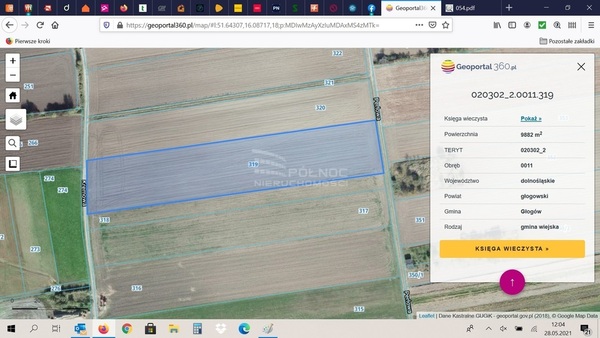 Działka 9882 m2 w GŁOGÓW