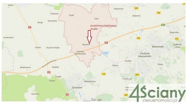 Działka 1543 m2 w BARANÓW