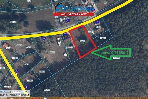 Działka 2165 m2 w Straduń