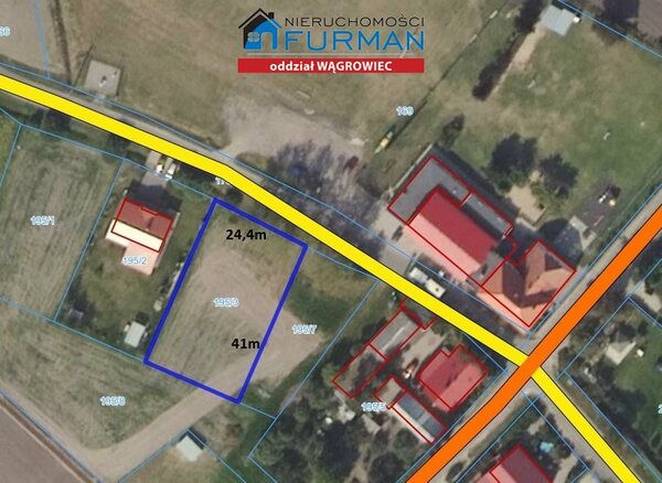 Działka 1000 m2 w Łaziska