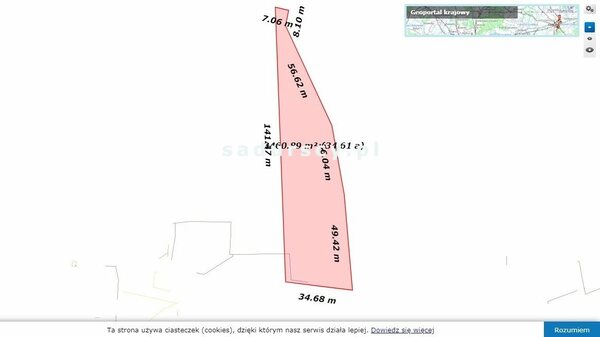 Działka 3400 m2 w Dobczyce