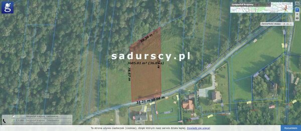 Działka 3200 m2 w Siepraw