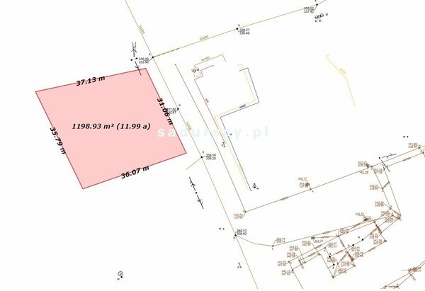 Działka 1200 m2 w Włosań