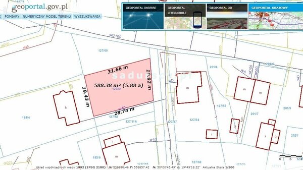 Działka 600 m2 w Kraków